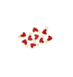 Mini Red Gold Heart Charm
