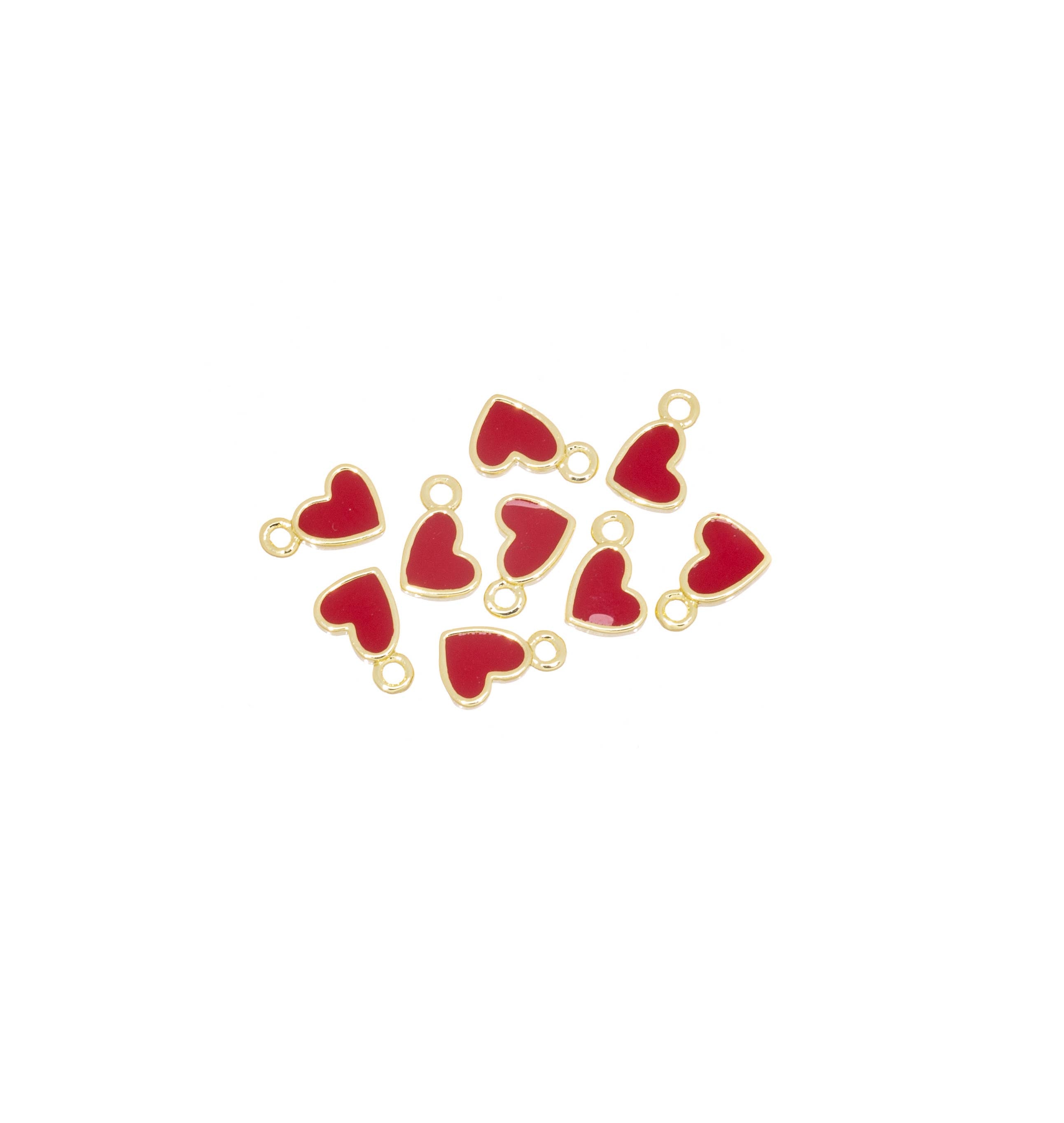Mini Red Gold Heart Charm