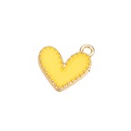 Gold Alloy Colorful Heart Charm: White