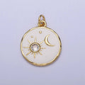 White Gold Filled Sun Moon Charm