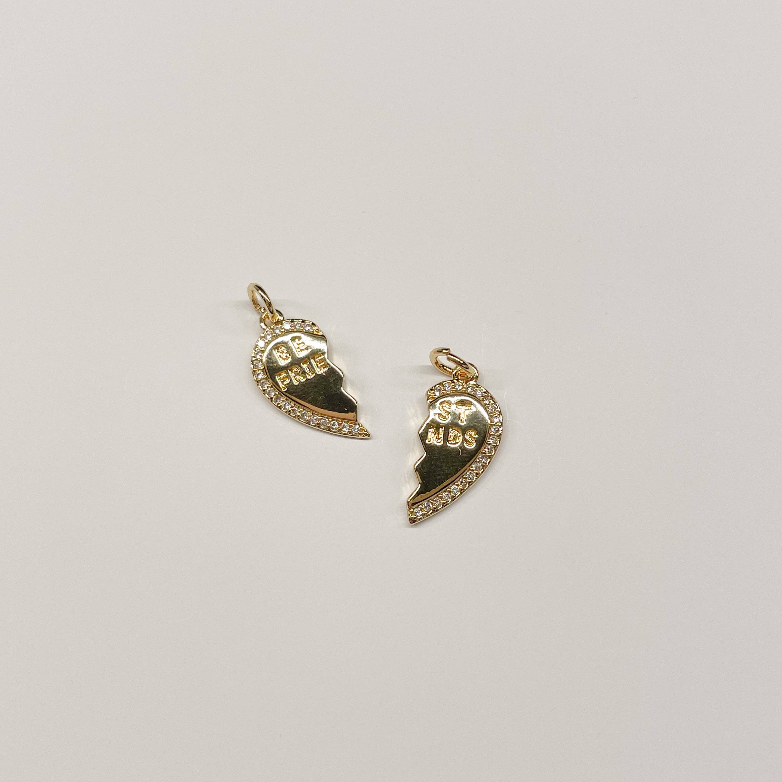 Gold Best Friend Heart Charm
