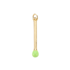 16k Gold Plated Brass Match Stick Charm: White